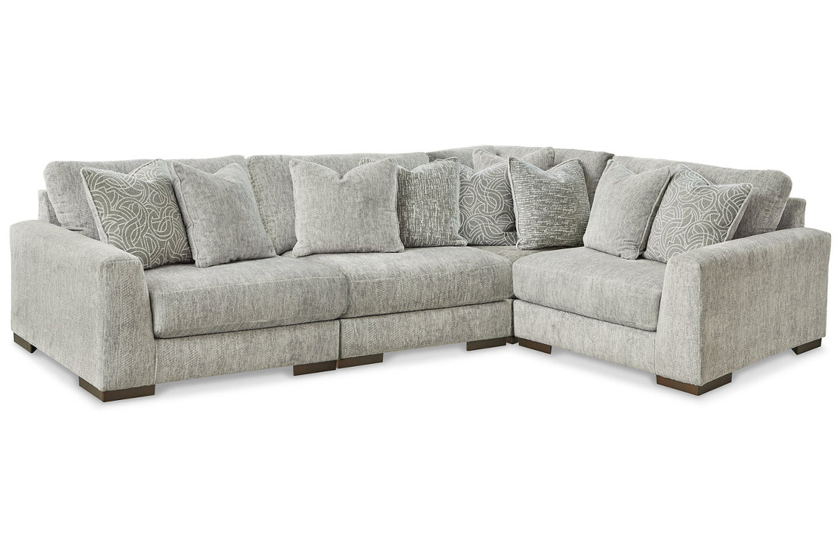 Regent Park Pewter 4-Piece Sectional -  Ashley - Luna Furniture