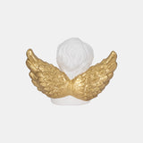 15" Garden Cherub With Heart, White/gold from Sagebrook Home - Luna Furniture