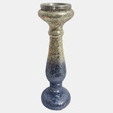 15" Silver Blue, Crackled Candle Holder from Sagebrook Home - Luna Furniture