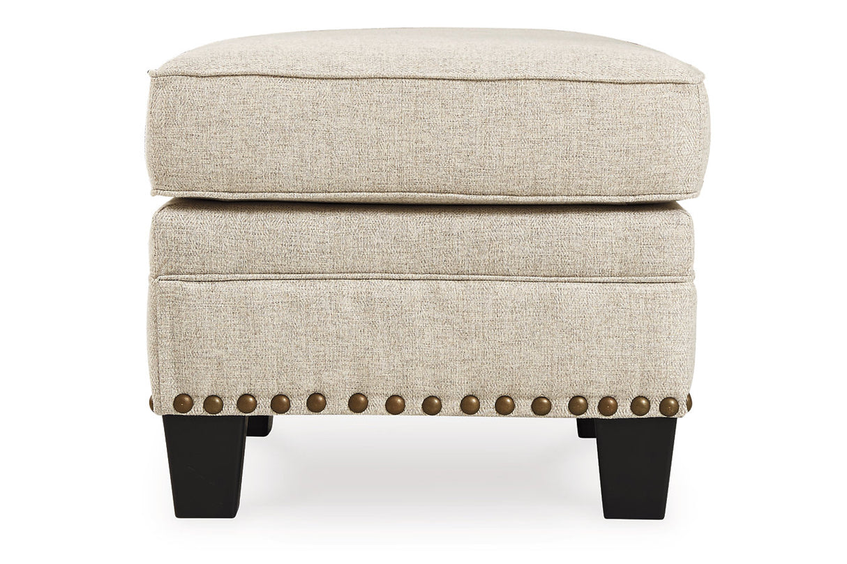 Claredon Linen Chair and Ottoman from Ashley - Luna Furniture