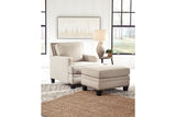 Claredon Linen Chair and Ottoman from Ashley - Luna Furniture