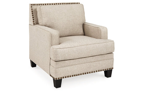 Claredon Linen Chair and Ottoman from Ashley - Luna Furniture