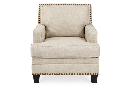 Claredon Linen Chair and Ottoman from Ashley - Luna Furniture