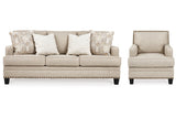 Claredon Linen Sofa and Chair from Ashley - Luna Furniture