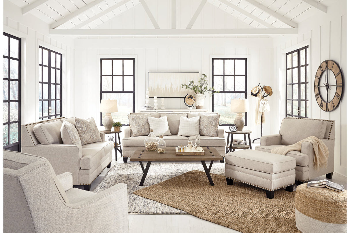 Claredon Linen Sofa, Loveseat, Chair and Ottoman from Ashley - Luna Furniture