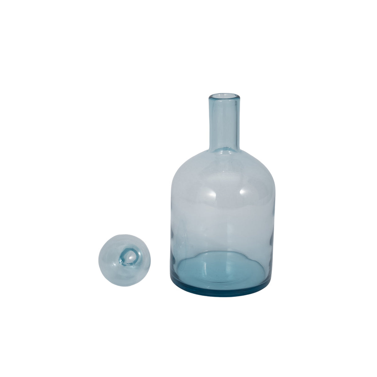 17" Glass Bottle With Stopper, Light Blue from Sagebrook Home - Luna Furniture