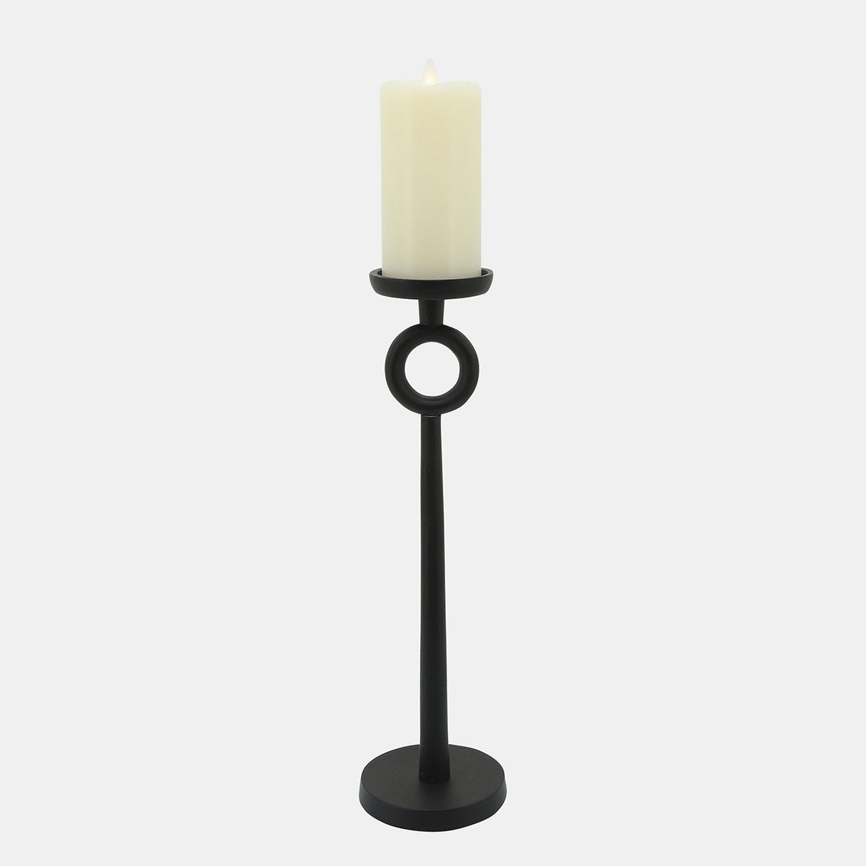 17"h Metal Candle Holder, Black from Sagebrook Home - Luna Furniture