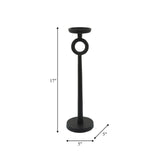 17"h Metal Candle Holder, Black from Sagebrook Home - Luna Furniture