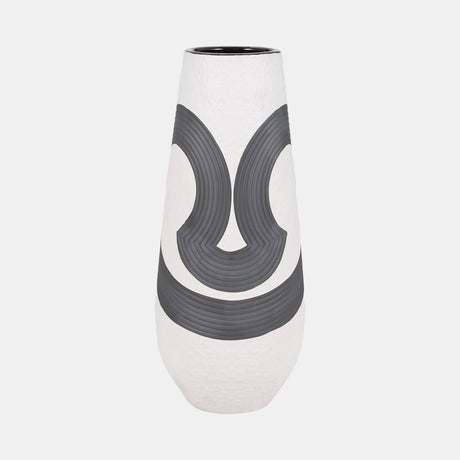 17" Noir Vase, Black/white from Sagebrook Home - Luna Furniture