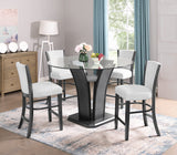 Camelia Dove Gray Round Counter Height Dining Set -  Crown Mark - Luna Furniture