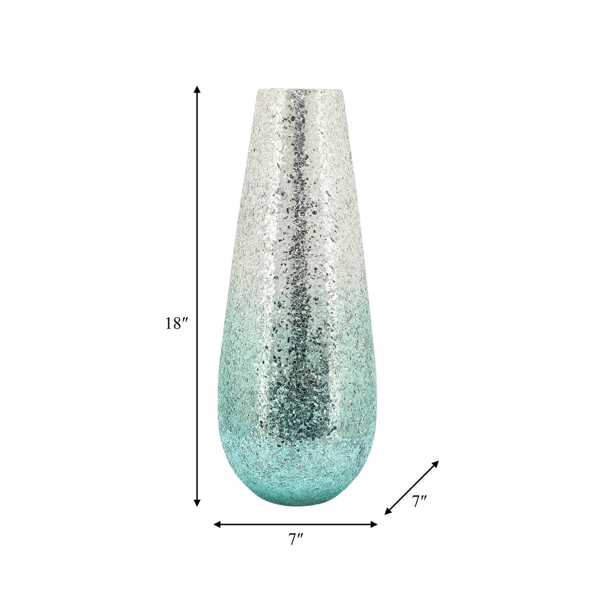 18" Crackled Vase, Green Ombre from Sagebrook Home - Luna Furniture