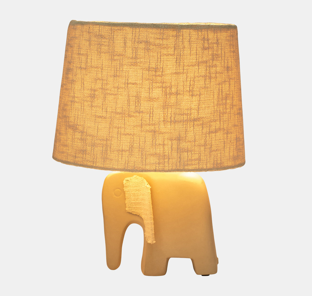 18" Ecomix Elephant Lamp, Beige from Sagebrook Home - Luna Furniture