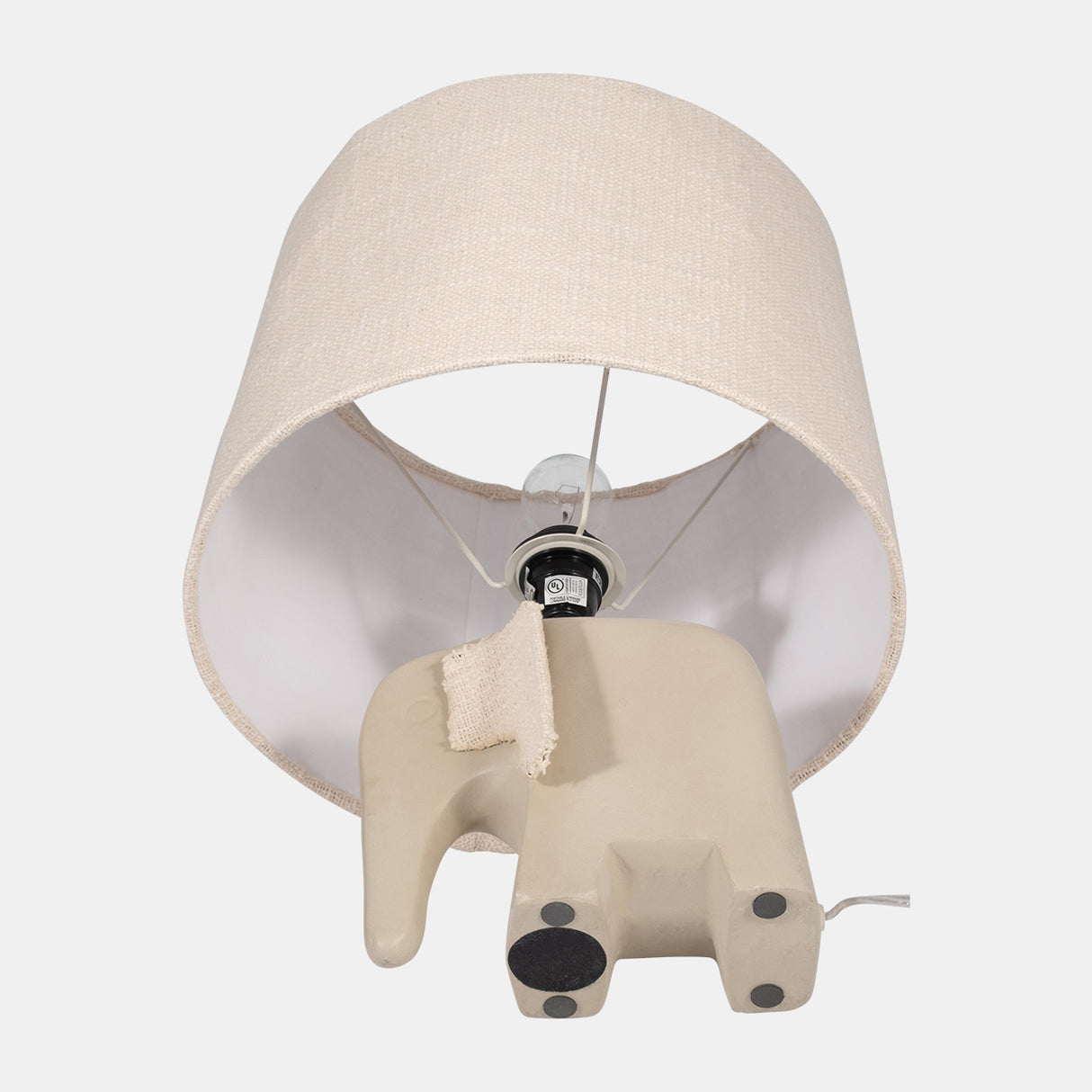 18" Ecomix Elephant Lamp, Beige from Sagebrook Home - Luna Furniture