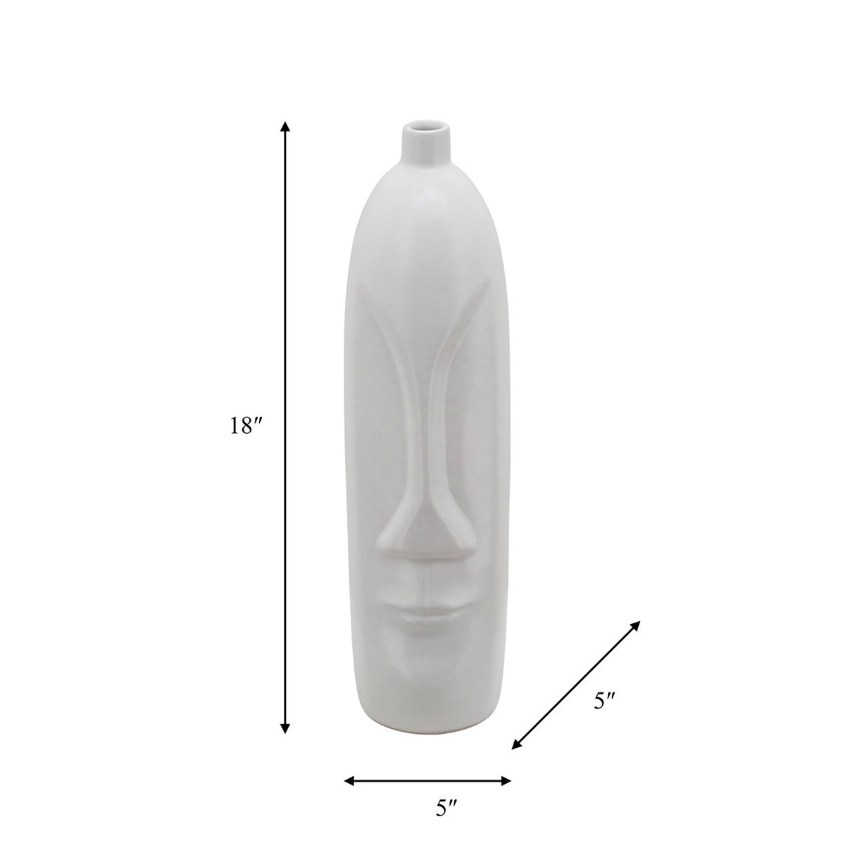 18"h Face Vase, White from Sagebrook Home - Luna Furniture