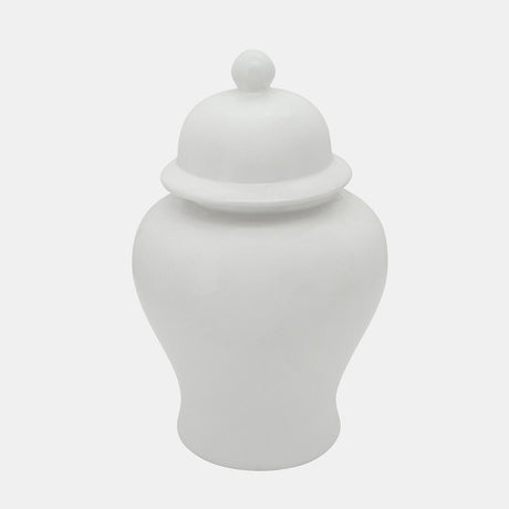 18"h Temple Jar, Matte White - 15871-01