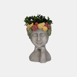 18" Lady With Fruit Planter, Grey/multi from Sagebrook Home - Luna Furniture