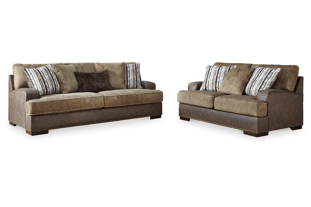 Alesbury Chocolate Sofa and Loveseat -  Ashley - Luna Furniture