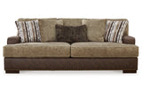 Alesbury Chocolate Sofa, Loveseat, Oversized Chair and Ottoman -  Ashley - Luna Furniture