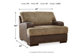 Alesbury Chocolate Oversized Chair and Ottoman -  Ashley - Luna Furniture