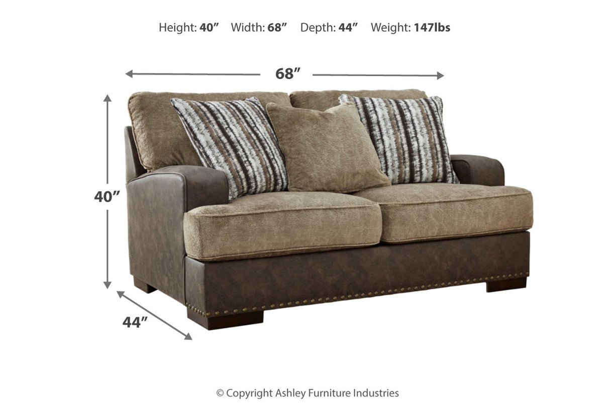 Alesbury Chocolate Sofa and Loveseat -  Ashley - Luna Furniture