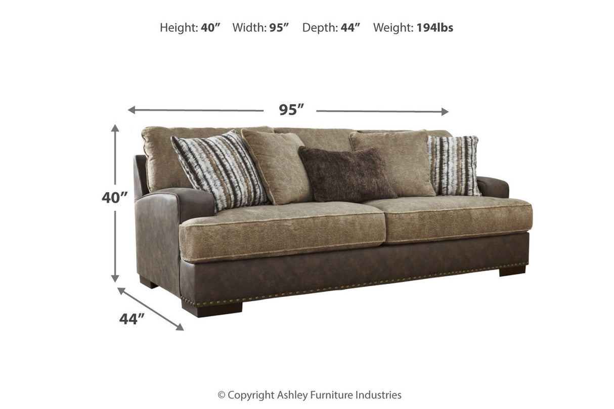 Alesbury Chocolate Sofa and Loveseat -  Ashley - Luna Furniture