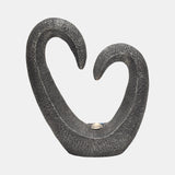 19" Heart Statue With Solar, Dark Grey from Sagebrook Home - Luna Furniture