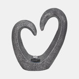 19" Heart Statue With Solar, Dark Grey from Sagebrook Home - Luna Furniture