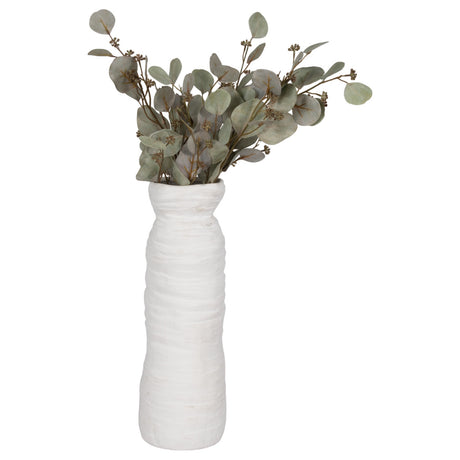 19" Horizontal Ribbed Matte Vase, Ivory from Sagebrook Home - Luna Furniture