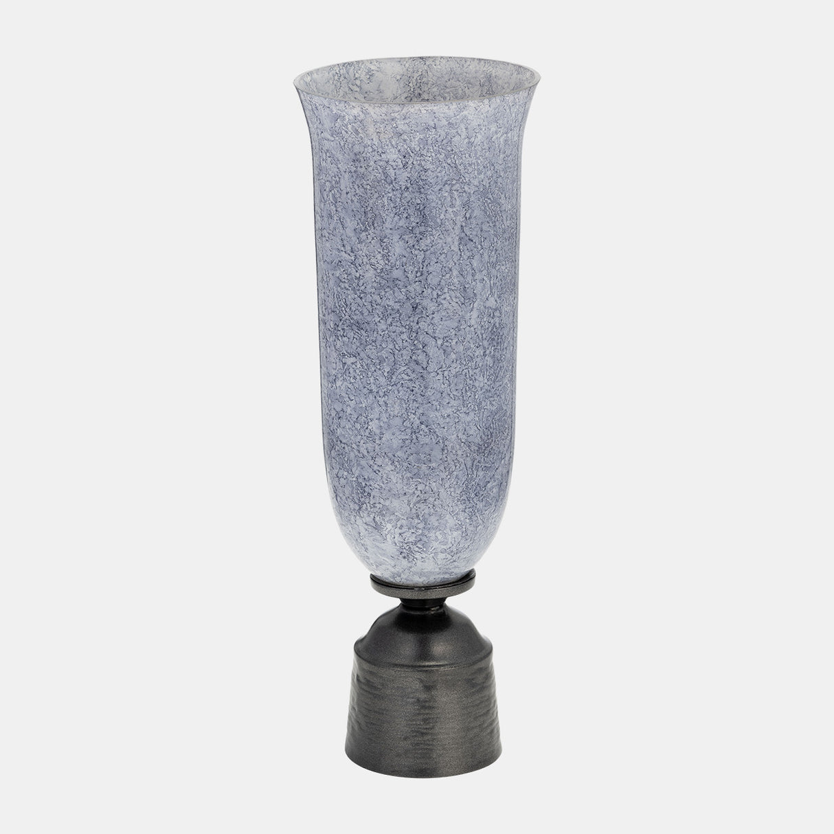 20", Glass Vase W/metal Base, Blue from Sagebrook Home - Luna Furniture