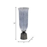 20", Glass Vase W/metal Base, Blue from Sagebrook Home - Luna Furniture