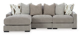 Aslan Court Pebble 3-Piece LAF Chaise Sectional from Ashley - Luna Furniture