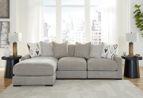 Aslan Court Pebble 3-Piece LAF Chaise Sectional from Ashley - Luna Furniture