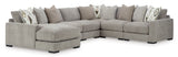 Aslan Court Pebble 6-Piece LAF Chaise Sectional from Ashley - Luna Furniture