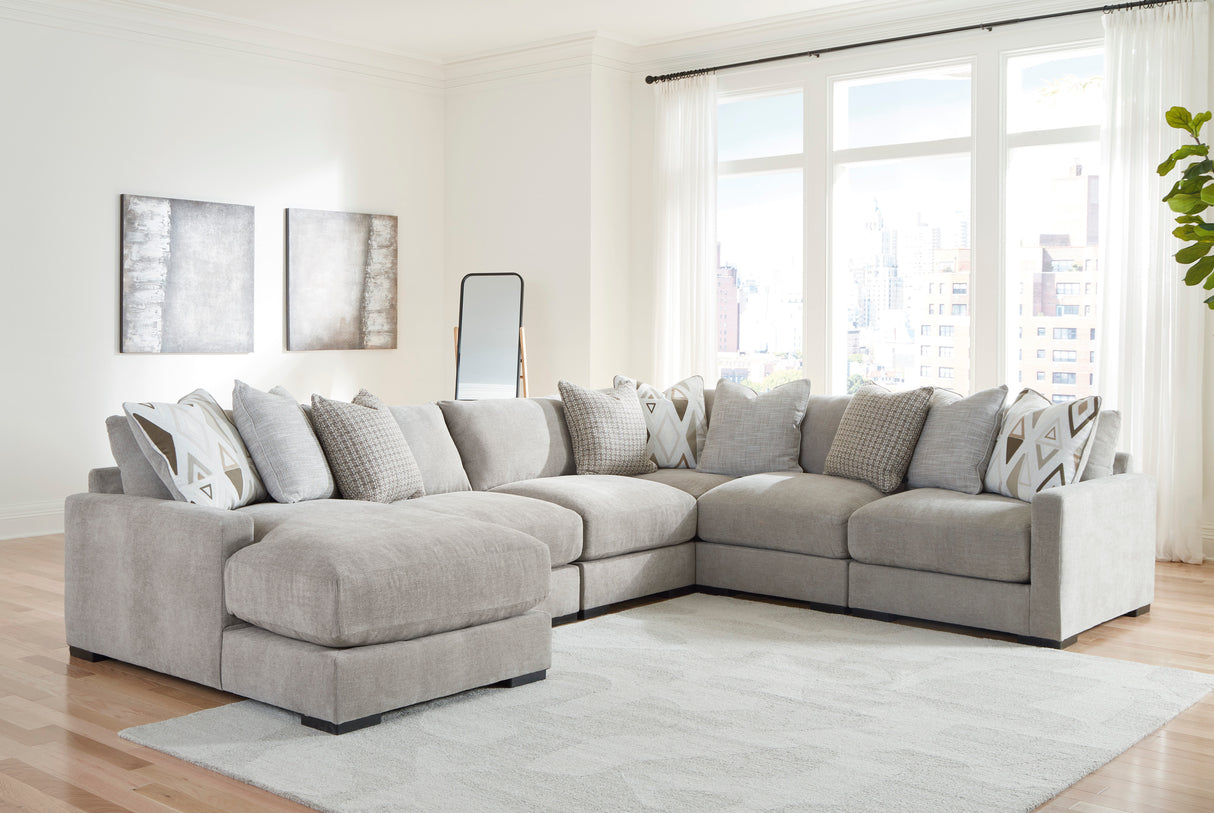 Aslan Court Pebble 6-Piece LAF Chaise Sectional from Ashley - Luna Furniture