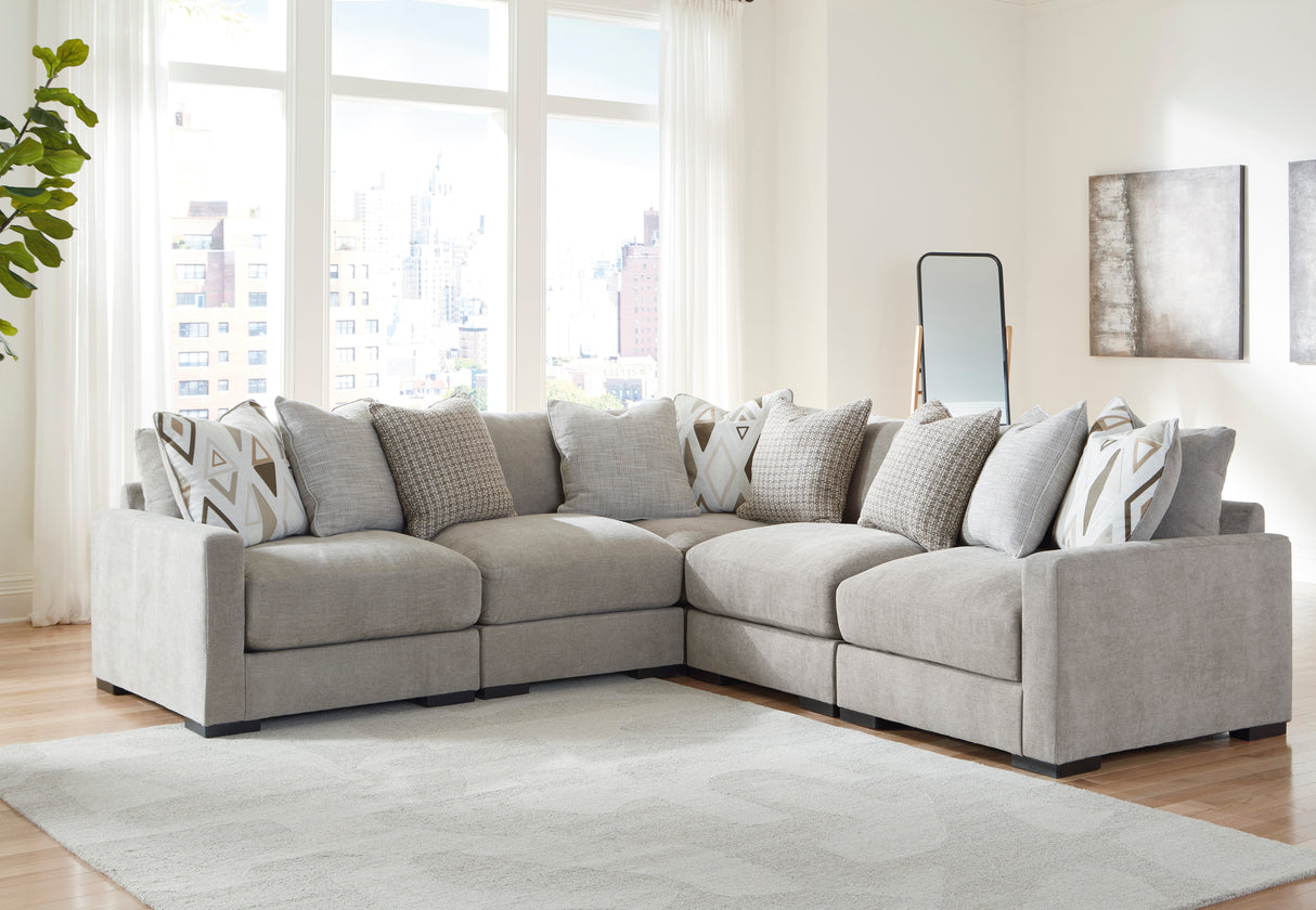 Aslan Court Pebble 5-Piece Sectional from Ashley - Luna Furniture