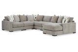 Aslan Court Pebble 6-Piece Sectional with Chaise -  Ashley - Luna Furniture