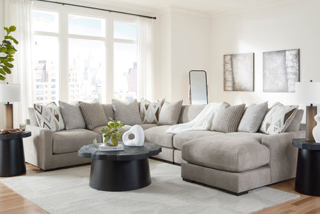 Aslan Court Pebble 6-Piece RAF Chaise Sectional from Ashley - Luna Furniture