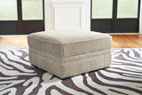 Calnita Sisal Oversized Swivel Chair and Ottoman from Ashley - Luna Furniture