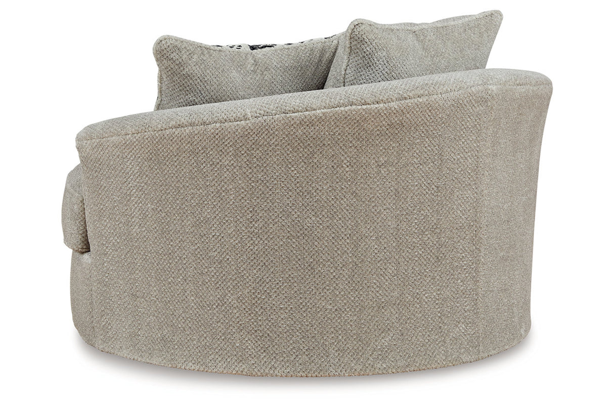 Calnita Sisal Oversized Swivel Chair and Ottoman from Ashley - Luna Furniture