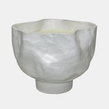 20oz Citro Candle Wavy Bowl, White from Sagebrook Home - Luna Furniture