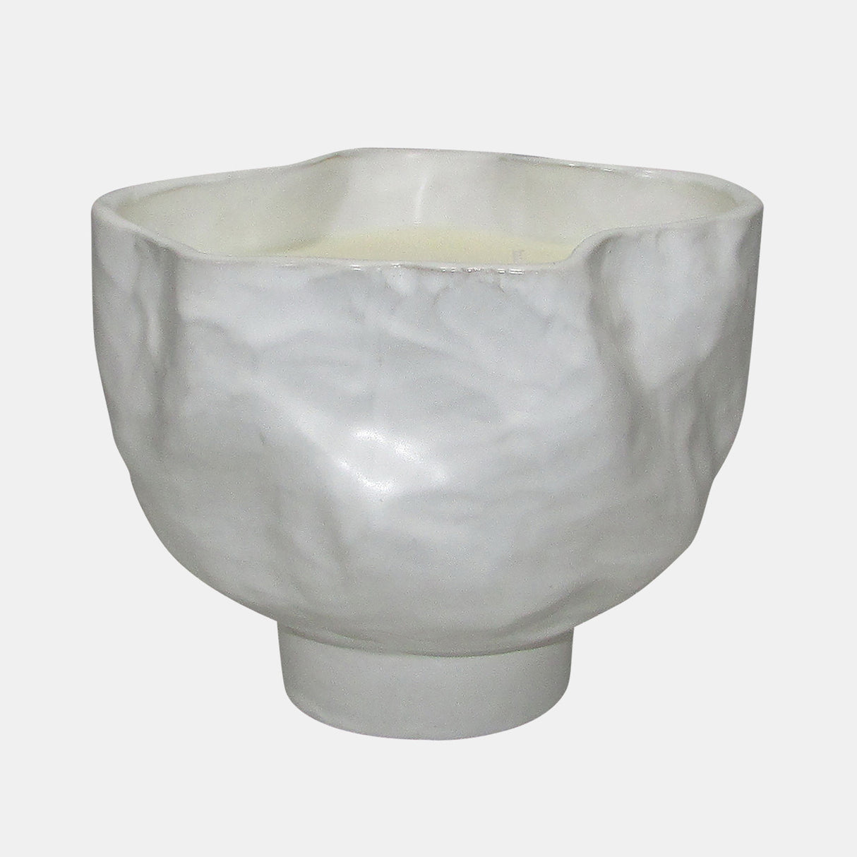 20oz Citro Candle Wavy Bowl, White from Sagebrook Home - Luna Furniture