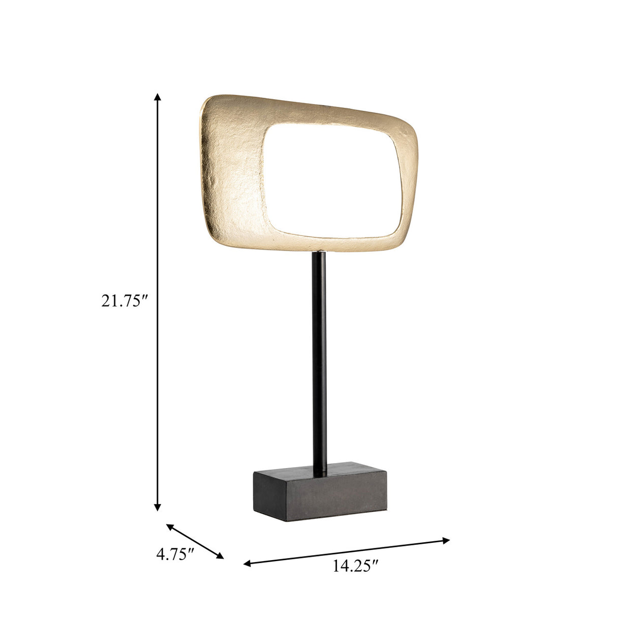 21.75" Aluminum Rhombus On Stand, Gold, Kd - 13767-02