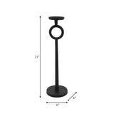 21"h Metal Candle Holder, Black from Sagebrook Home - Luna Furniture