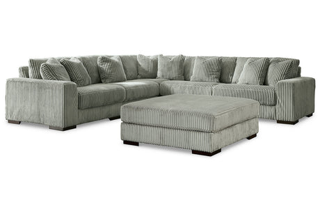 Lindyn Fog 5-Piece Sectional and Ottoman -  Ashley - Luna Furniture