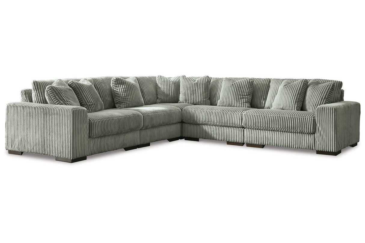 Lindyn Fog 5-Piece Sectional and Ottoman -  Ashley - Luna Furniture