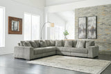 Lindyn Fog 5-Piece Sectional and Ottoman -  Ashley - Luna Furniture