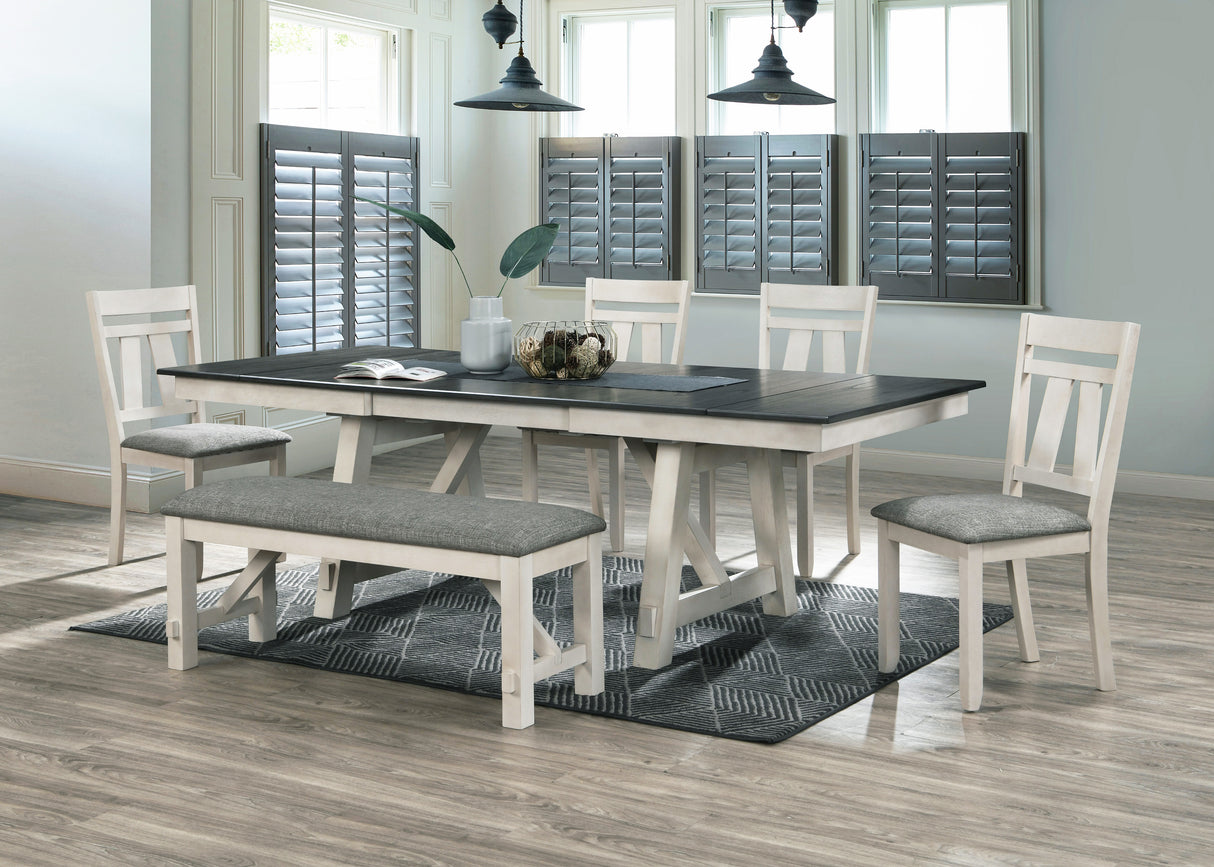 Maribelle Chalk/Gray Extendable Dining Set -  - Luna Furniture