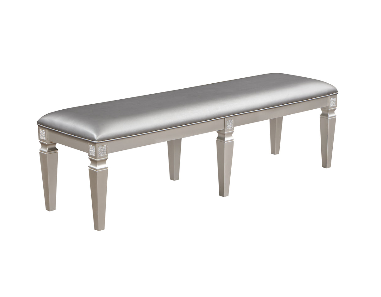 Klina Silver Champagne Dining Bench -  Crown Mark - Luna Furniture