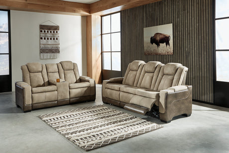 Next-Gen DuraPella Sand Power Reclining Sofa and Loveseat -  Ashley - Luna Furniture