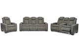 Next-Gen DuraPella Slate Power Reclining Sofa, Loveseat and Recliner -  Ashley - Luna Furniture